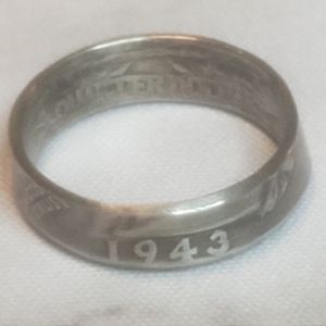 1943 quarter dollar coin ring